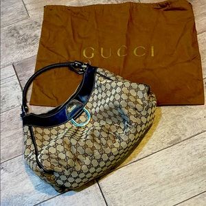 Gucci GG Canvas Large D-Ring Hobo Bag handbag